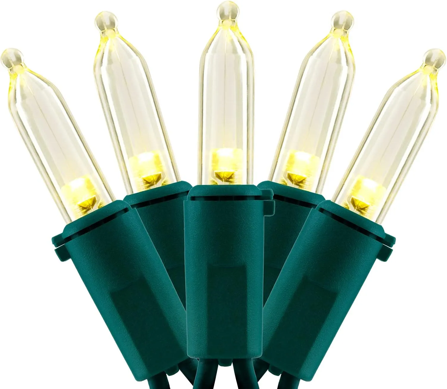 YULETIME 200 Count Warm White LED Christmas Lights, 66 Feet Green Wire UL Certified Commercial Grade Holiday String Light Set (Warm White)