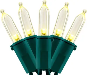 YULETIME 200 Count Warm White LED Christmas Lights, 66 Feet Green Wire UL Certified Commercial Grade Holiday String Light Set (Warm White)