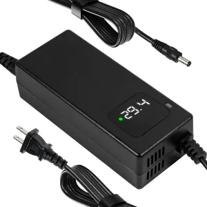 YZPOWER 29.4V 2A Lithium Battery Charger for 7s 24v Li-ion Batteries Pack,24 Volt Power Supply Adapter with Built-in Fan