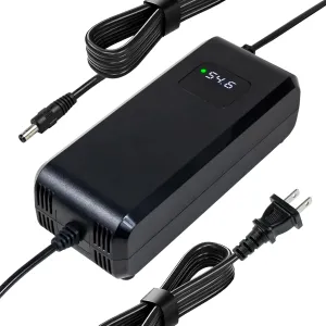 YZPOWER 48V Lithium Battery Charger,54.6 Volt 4A Power Supply Adapter Smart Fast Charging with Display for 48 Volt 13s Lithium Pack Built in Fan (54.6V 4A F)