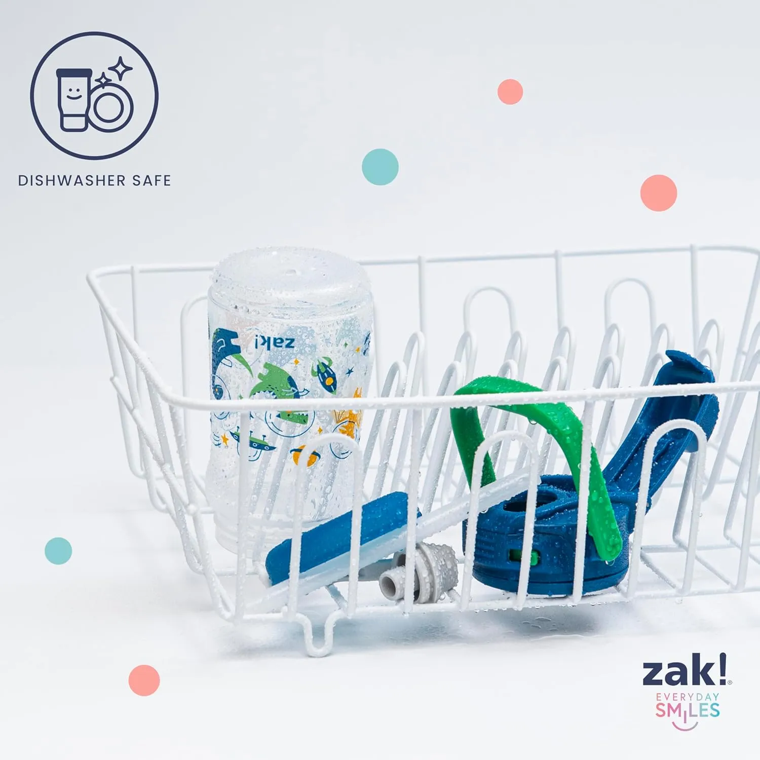 Zak Designs Bluey Beacon Kids Water Bottle for Travel or At Home, 12oz Plastic is Durable and Leak-Proof with Liquid Lock Spout, Cover, Carry Handle, Protective Base (Bluey)