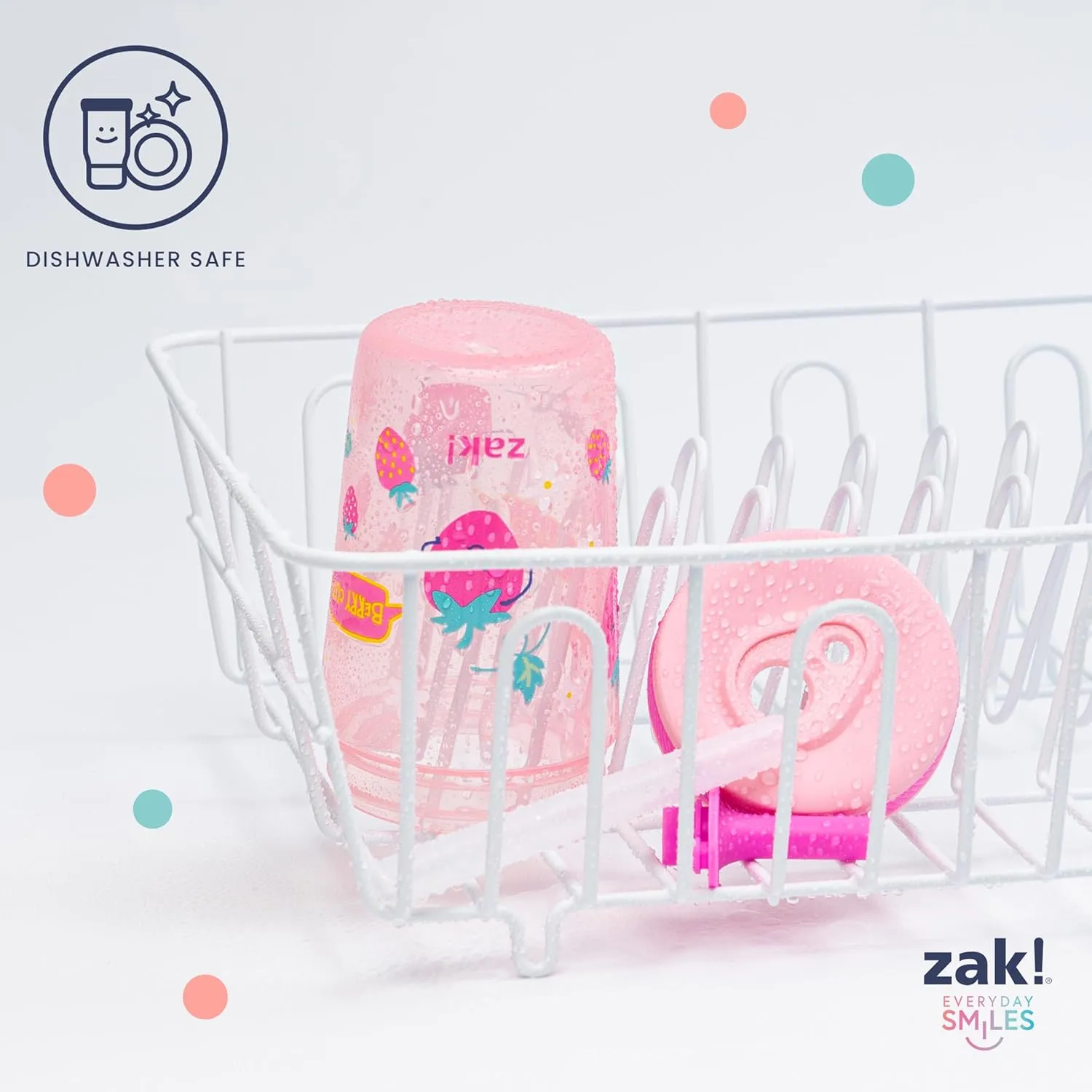 Zak Designs Kelso Toddler Cups For Travel or At Home, 15oz 2-Pack Durable Plastic Sippy Cups With Leak-Proof Design is Perfect For Kids (Silly Goose, Harvest)