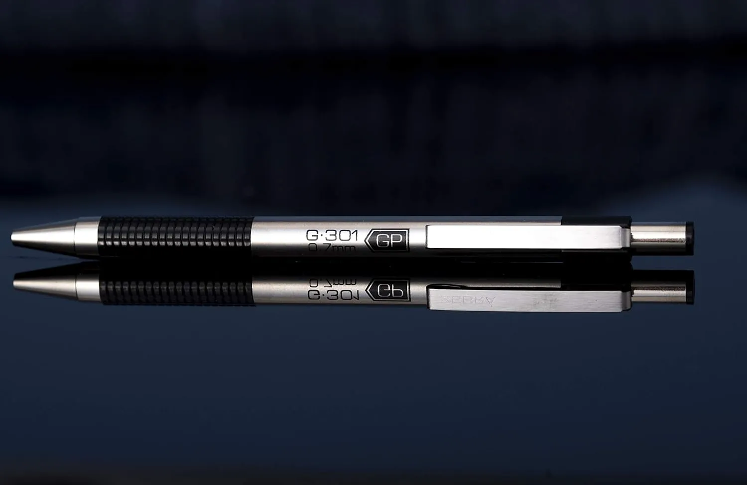 Zebra Pen G-301 Retractable Gel Ink Pen, Stainless Steel Barrel, Medium Point, 0.7mm, Blue Ink, (Pack of 1, 12 Count Total)