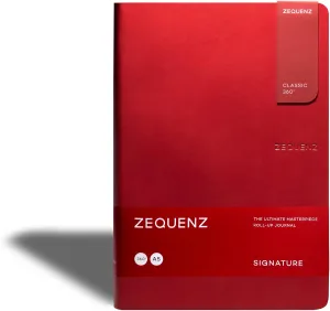 Zequenz Classic 360 Signature Series, Size: A5 Large, Color: Red, Paper: Ruled, Soft cover Notebook, Soft Bound Journal, 5.75" x 8.25", 140 sheets / 280 pages, Ruled, Lined paper