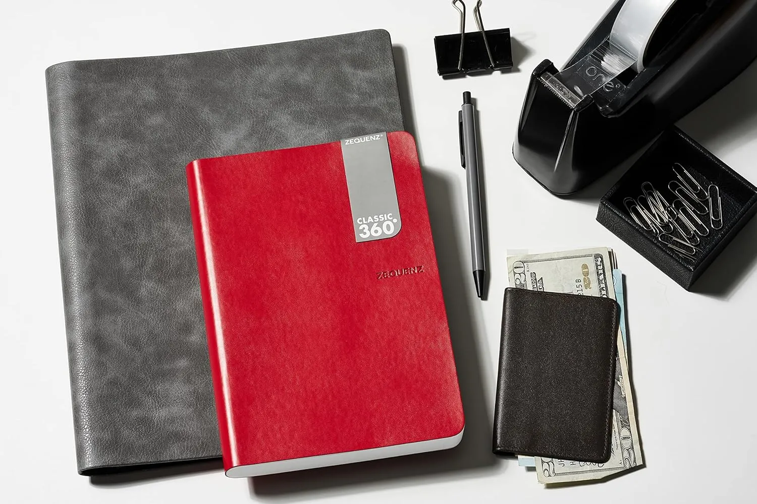 Zequenz Classic 360 Signature Series, Size: A5 Large, Color: Red, Paper: Ruled, Soft cover Notebook, Soft Bound Journal, 5.75" x 8.25", 140 sheets / 280 pages, Ruled, Lined paper