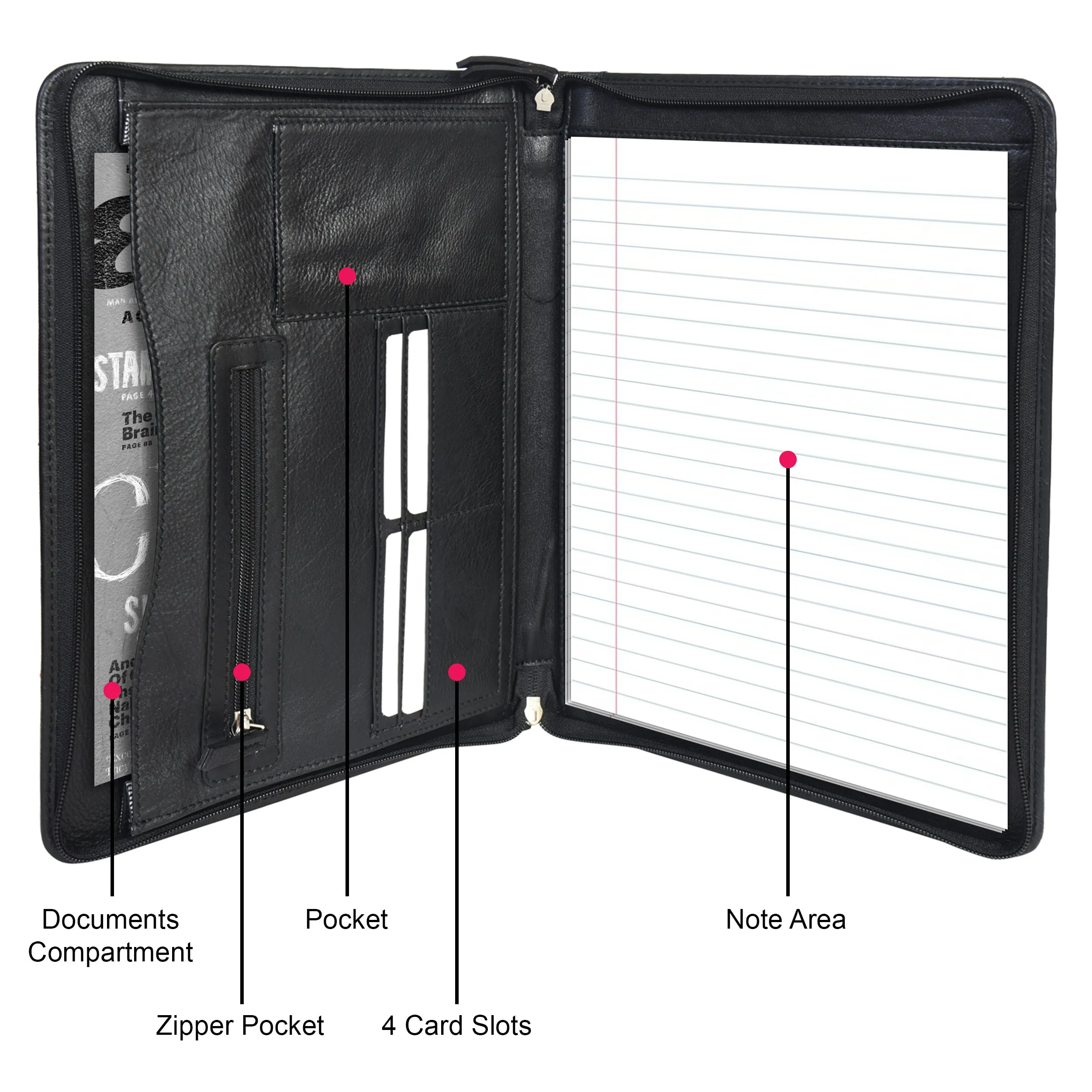 Zip-round Underarm Folio | G&T