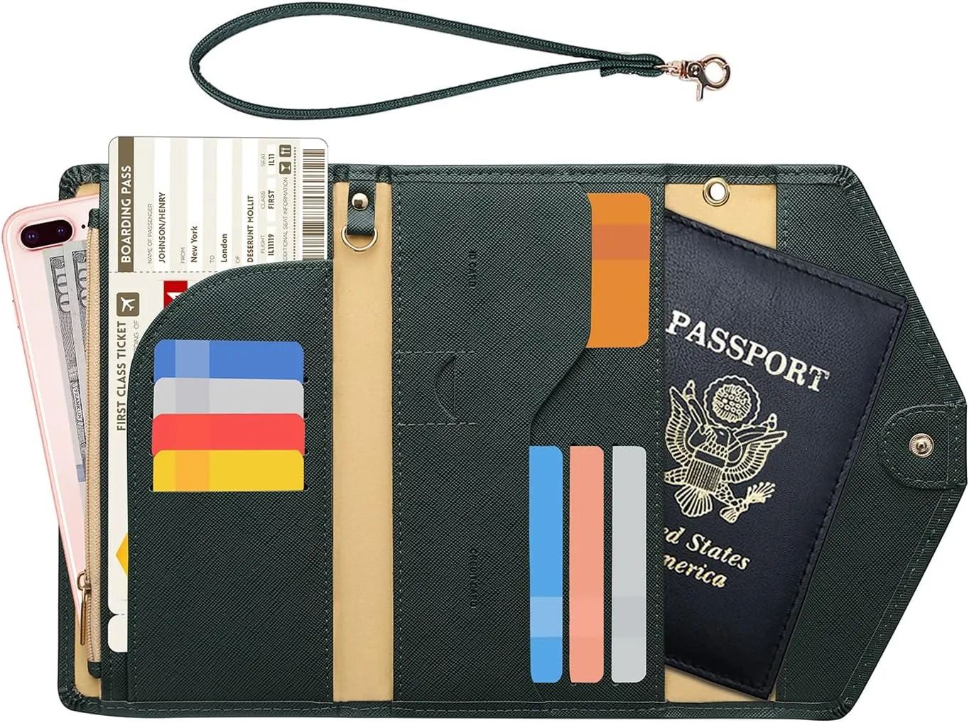 ZOPPEN Passport Holder Women Travel Wallet (Ver.5) for Women Rfid Blocking Passport Cover Case Document Organizer Wrist Strap