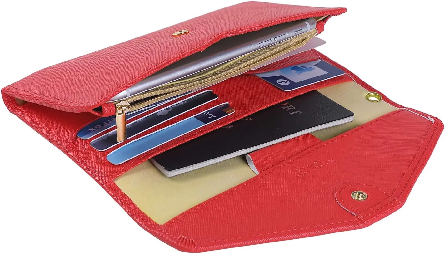 ZOPPEN Passport Holder Women Travel Wallet (Ver.5) for Women Rfid Blocking Passport Cover Case Document Organizer Wrist Strap