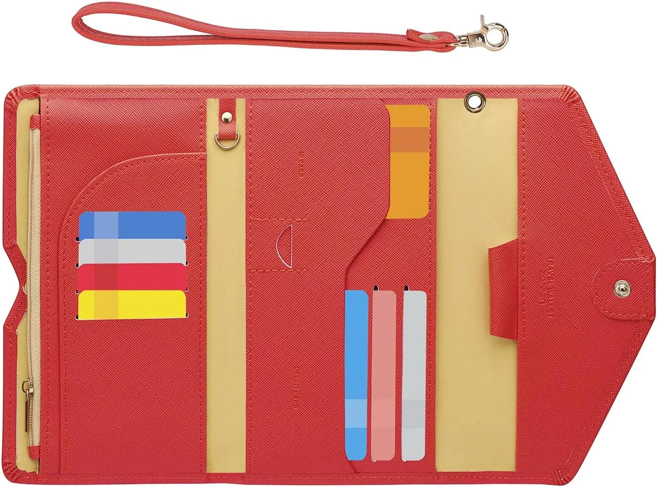 ZOPPEN Passport Holder Women Travel Wallet (Ver.5) for Women Rfid Blocking Passport Cover Case Document Organizer Wrist Strap