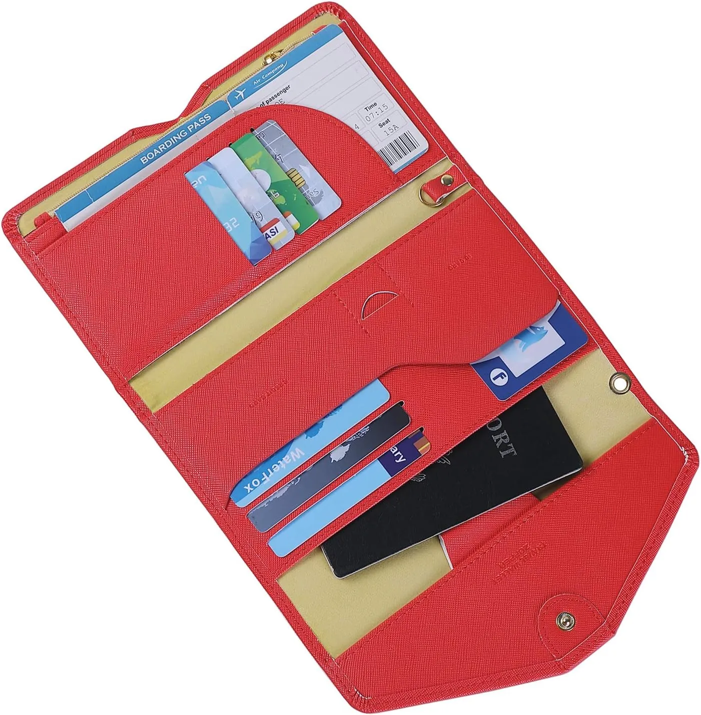 ZOPPEN Passport Holder Women Travel Wallet (Ver.5) for Women Rfid Blocking Passport Cover Case Document Organizer Wrist Strap